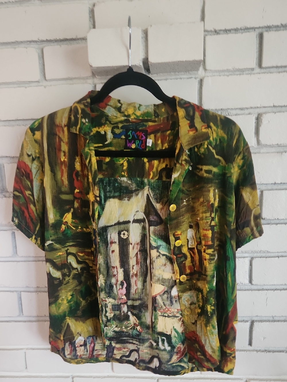 Jams World Bali Print Button Up Top